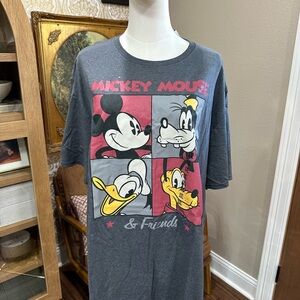 Disney Gray Mickey Mouse & Friends Unisex T-Shirt size XXL